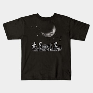 Magic Mushrooms The Moon And Stars Magical Mushrooming Kids T-Shirt